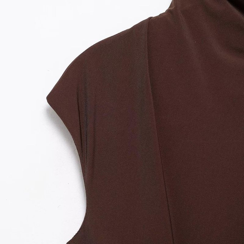 Kaslead New Arrival Women's Clothing Fashion Style Ruched Decorative Waist Silm Midi Skirt Dress 4661245