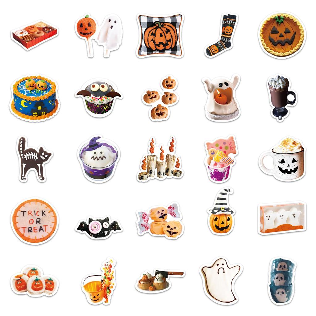 Halloween Ins-Style Cool Trendy Stickers: 50 Creative Sheets for Notebook, Luggage, Desktop Decoration