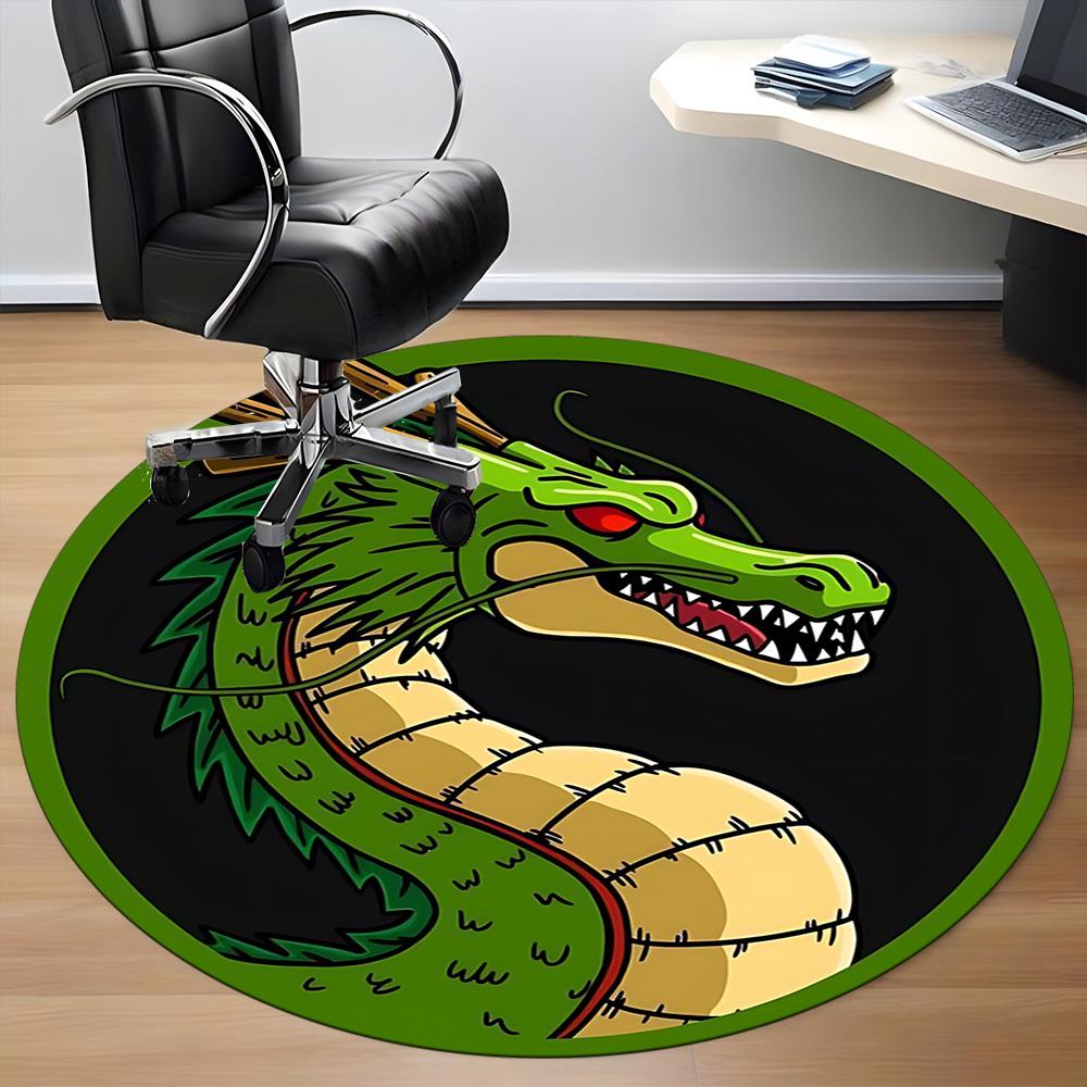 1pc Dragon, Fantasy Art Chair Carpet for Office, Round Non-Slip Durable Large Size Office Carpet, Suitable for Office, Beautiful Decoration