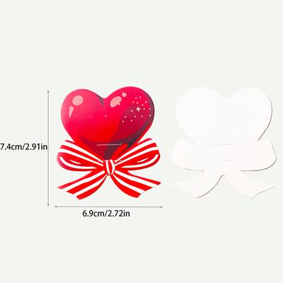 50 Stücke Rote Herz Schleife Lutscher Dekorationskarten Für Valentinstag Hochzeit Geburtstag Party Supplies Süßigkeiten Dekorationen Gefälligkeiten Geschenk