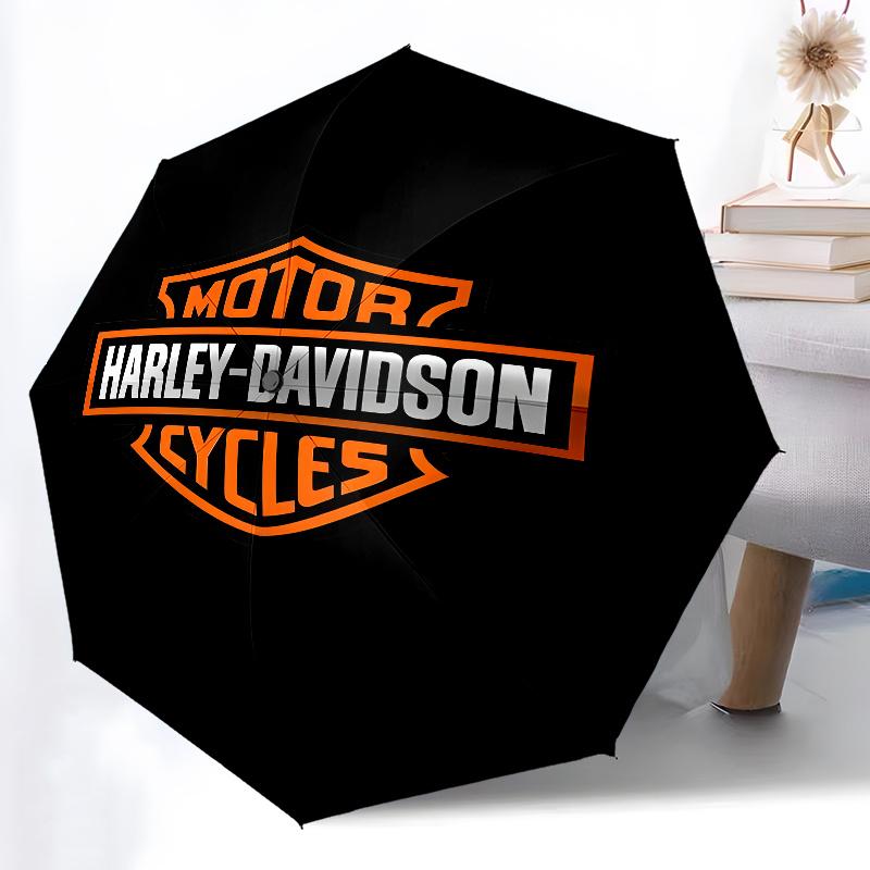 1pc Harley-Davidson Umbrella, Sun Protection, And UV Shielding. It Has Eight Sturdy Ribs for Outdoor Use And Perfect As a Holiday Gift