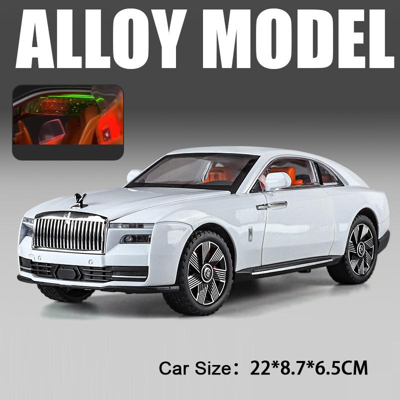 1:24 Scale Phantom Spectre Cullinan Model Toy Vehicles Alloy Diecast Sound Light Doors Opened Pull Back Birthday Gifts for Kids