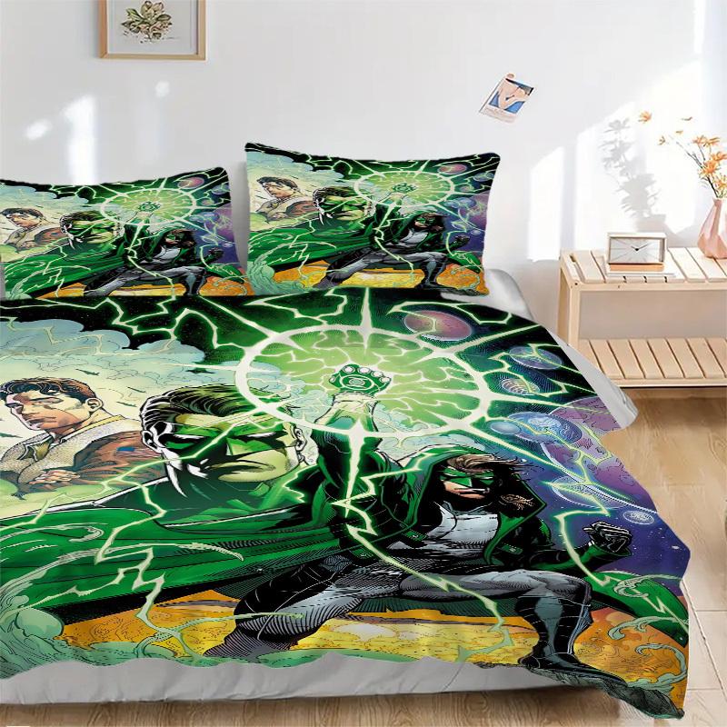 

3pcs Green Lantern Corps Cover Set,Soft Comfortable Duvet Cover,Guest Room (1*Duvet Cover + 2*Pillowcases, Without Core) yy251024037 135x200cm