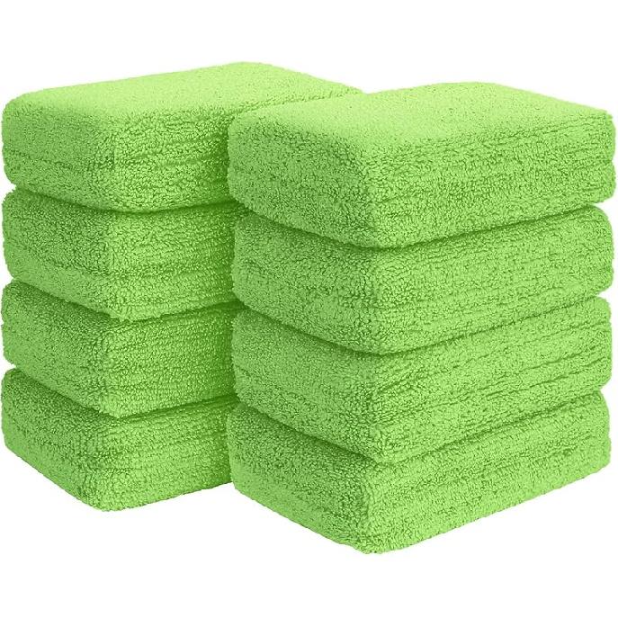 HOMEXCEL Microfiber Applicator Pads, Scratch-Free Car Wash Sponge For Cleaning, Premium Wax Foam Applicator Pads For Car Detailing, 5”X3”, 8Pack