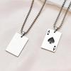 Unisex Stainless Steel Playing Card Necklace: Ace of Hearts & Spades Pendant, European/American Hip Hop Fashion