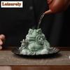 Grüner Sandstein Anziehung Reichtum Teehaustier Traditionelle Teespiele Teefigur Spielzeug Tee-Statue Ornamente Zubehör Geschenk Handwerk