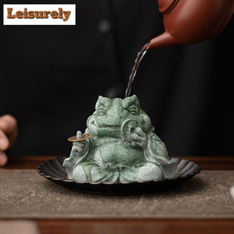 Grüner Sandstein Anziehung Reichtum Teehaustier Traditionelle Teespiele Teefigur Spielzeug Tee-Statue Ornamente Zubehör Geschenk Handwerk