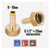 Adaptateur embout de tuyau laiton massif Barb vers BSP filetage 10 mm tête verte