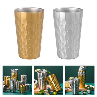 Double Wall Insulated Coffee Cup Stainless Steel Double Bottom Mug Wine Beer Tea Cup Stackable Drinking Cups Enduring