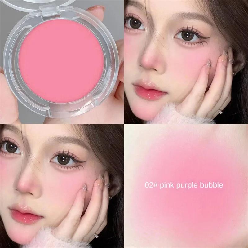Face Blusher Matte Natural Cheek Tint Brighten Face Waterproof Face Contouring Cosmetics Blush Powder Soft Female Makeup 1pcs