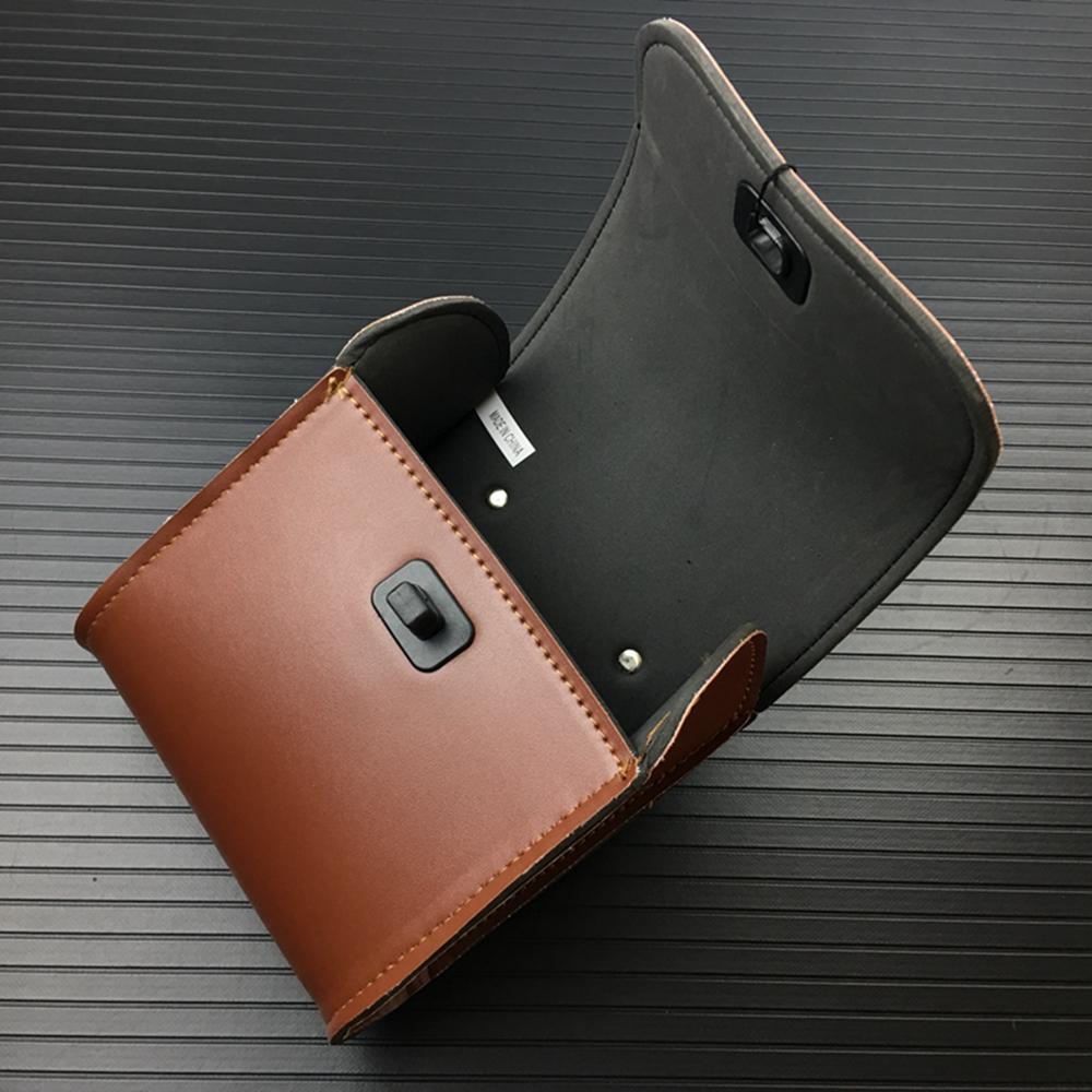 Universal Mini Motorcycle Handlebar Sissy Bar Side Bag PU Leather Tool Bag For Harley Honda Suzuki Kawasaki Yamaha