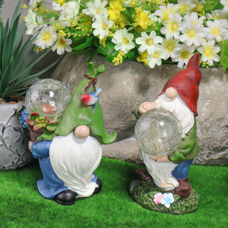 Fairy Holding Light Globe Sculpture Outdoor Solar Night Light Statue Garden Courtyard Lighting Decoration