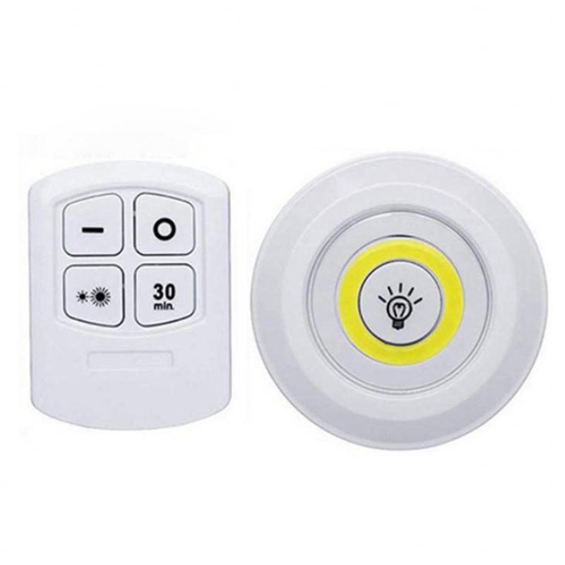 Bright Cob Under Cabinet Light 3W  LED Wireless Remote Control Dimmable Wardrobe Night Lamp Home Bedroom Closet Kitchen