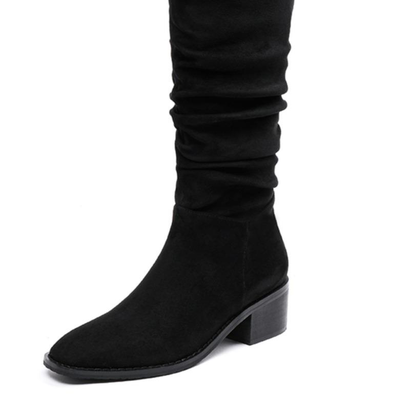 New Spring and Autumn Boots Children's Long Boots Thick Heel Pile Boots Western Cowboy Boots Tall Skinny Knight Boots