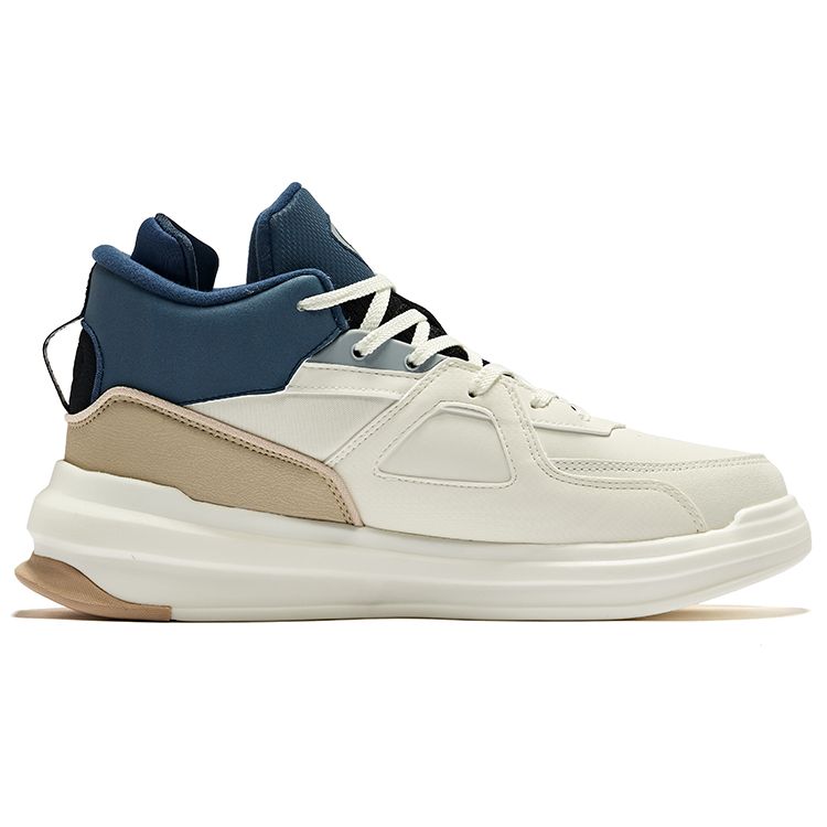 Hongxing Erke Battery Panda Trendy Versatile Comfortable Casual Wear Resistant High-Top Cotton Skate Shoes Men sneaker White Blue 51122321460-002
