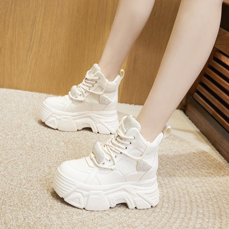 Platform dad shoes women's 2025 autumn and winter new warm high-top casual sports shoes muffin versatile inner height-increasing women's shoes