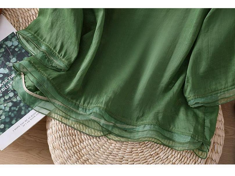 Embroidered Patchwork Cardigan - New Chinese Style Button-Up Shirt