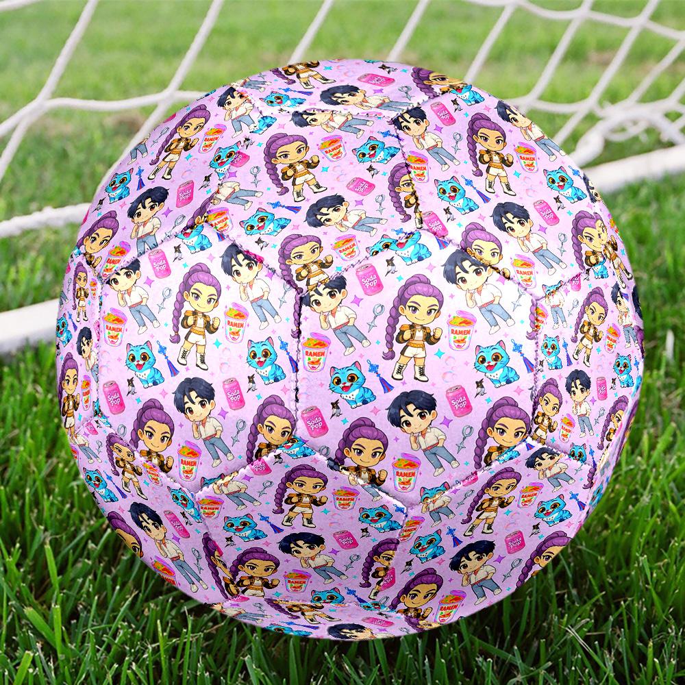 KPop Demon Hunters Print Size 5 Soccer Ball, Standard Match Football for Sports Game and Team Practice, Ideal Gift for Soccer Fans