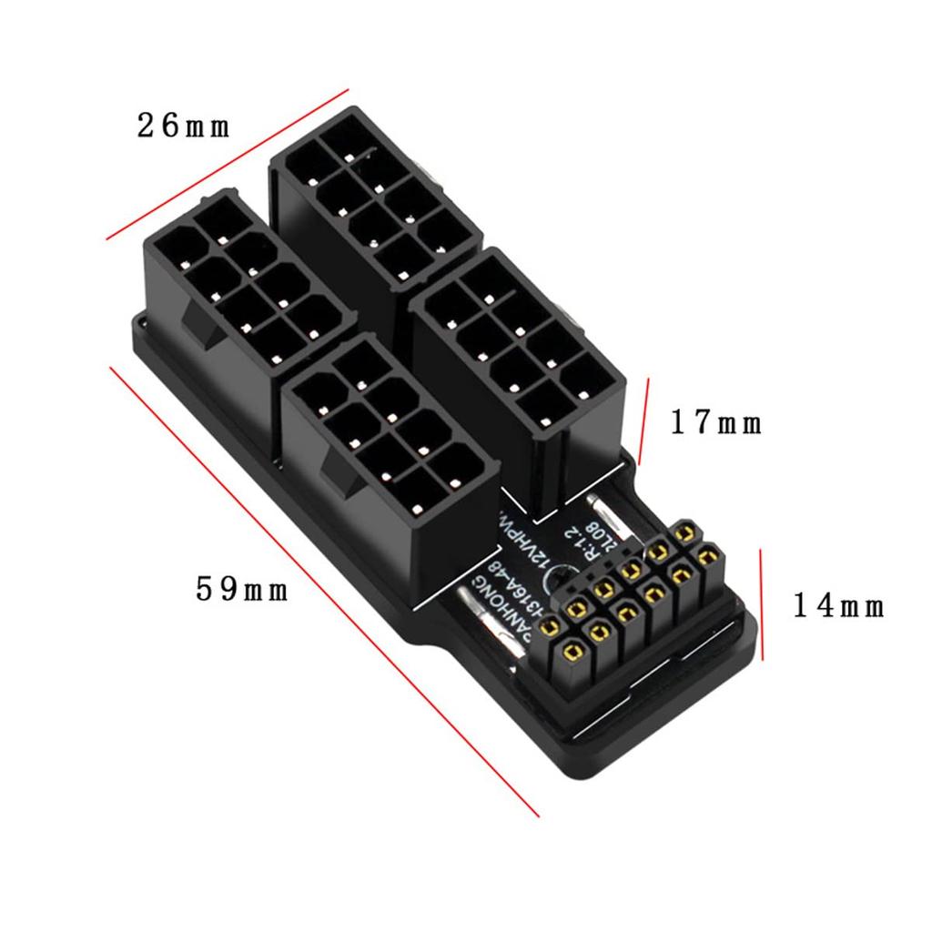 Cablecc Power Modular 90 Grad 12VHPWR Abwärtsadapter ATX 8P 4080 5090TI 16-polige Grafikkarte ATX3.0 PCI-E 5.0 12+4P