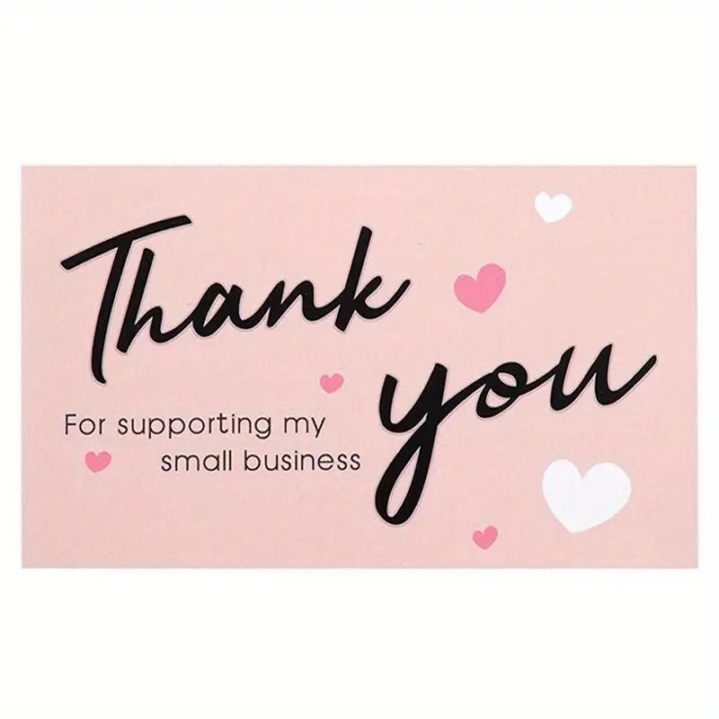 

30 /60pcs/pack Pink Thank You Card For Supporting Business Package Decoration Gorgeous Thanks Business Card Handmade With Love 30pcs