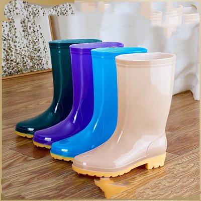 Damen Outdoor Rutschfest Und Wasserdicht Zwischensohle Regenschuhe Arbeitsgummischuhe
