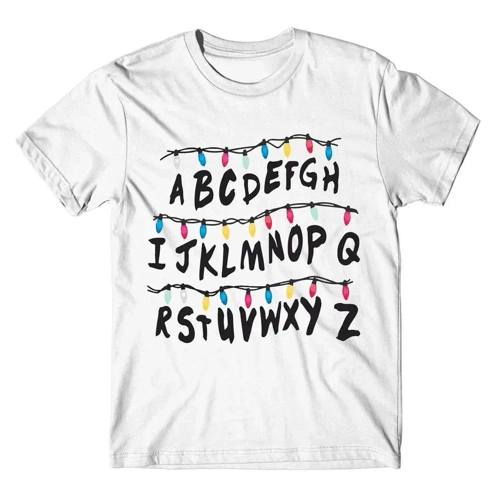 

2026 Childrens Bizarre Stories 4 Hot Selling Fashion New TV Drama Peripheral Stranger Christmas Light Tshirt Tshirt Large Size 4XL