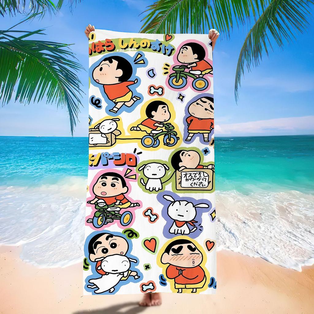 Extra Large Kids Quick Dry Bath Towel Cartoon Character Digital Print Double Sided Flannel Microfiber Beach Towel