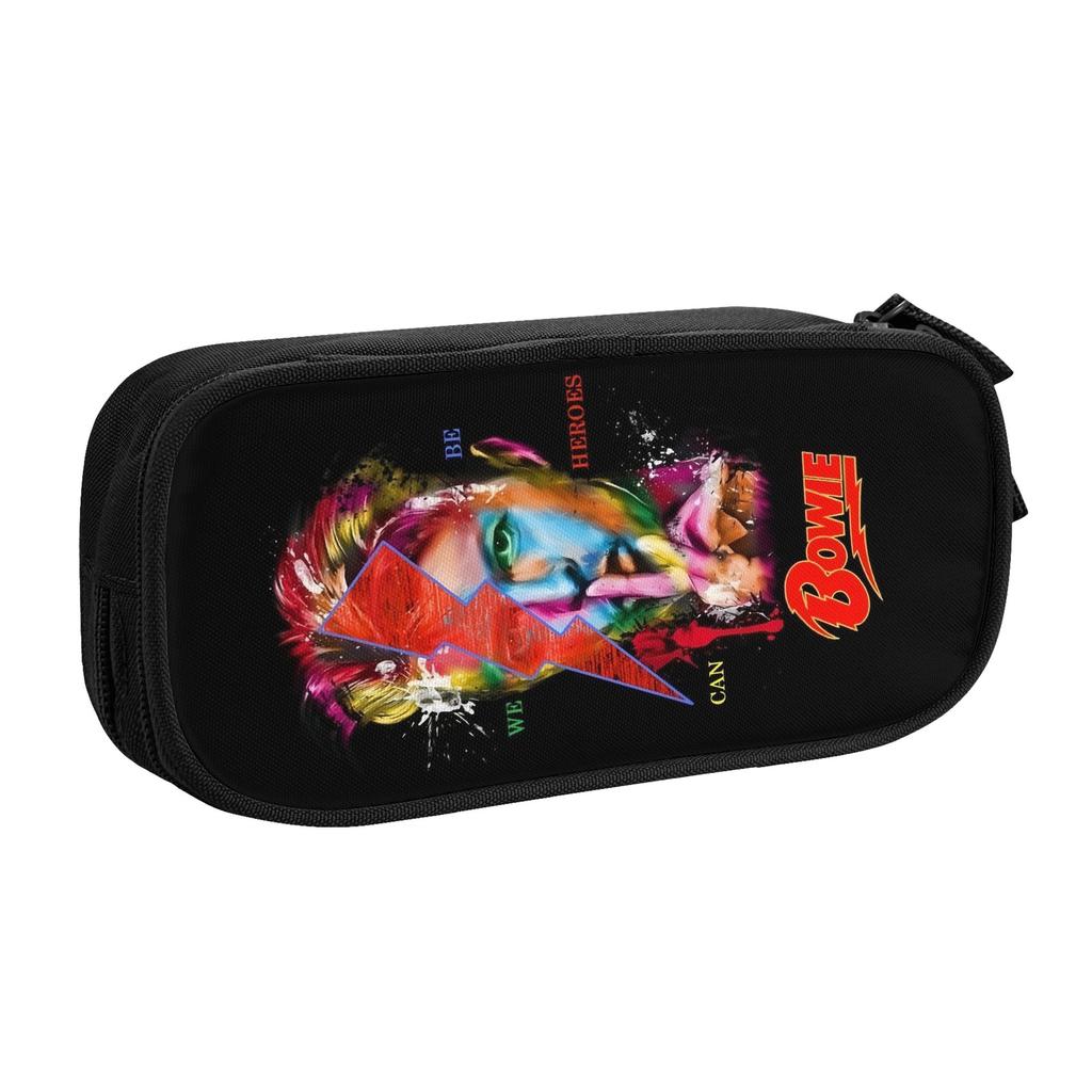 Cute English D-David Hot Singer B-Bowie Pencil Cases for Boys Girls Large Capacity Pen Bag Box Stationery
