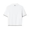 FILA Heritage Fashion Simple Classic Retro Elegant Casual Versatile Comfortable Knitted Short Sleeve Sweater Women tops Cloud-White F11W628412FWT