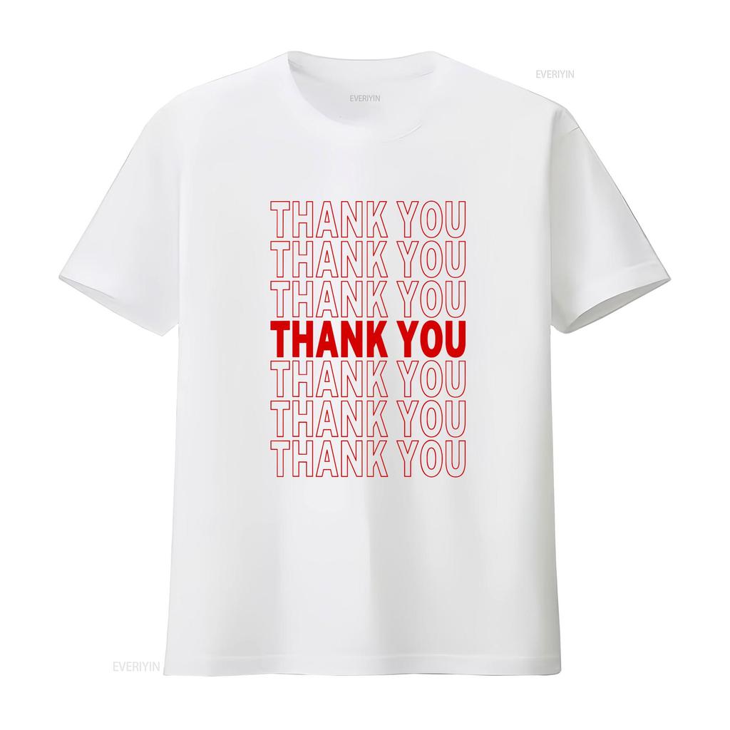Thank You Bag T Shirt Vintage Washed Unisex Stylish Homme Designer Clothes Casual Fashion Top For Everyday Wear Graphic