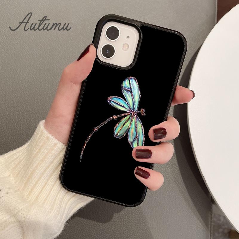 Dragonfly Insect Phone Case for iPhone 11 12 13 14 Pro Max Mini X XR XS SE 2020 5 6S 7 8 Plus Samsung Galaxy S21 S22 Cover Shell