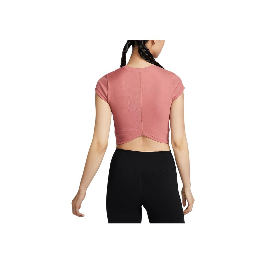 Nike Dri-Fit One Fitted Short Sleeve T-Shirt Women Tops Rock-Pink White FV7875634
