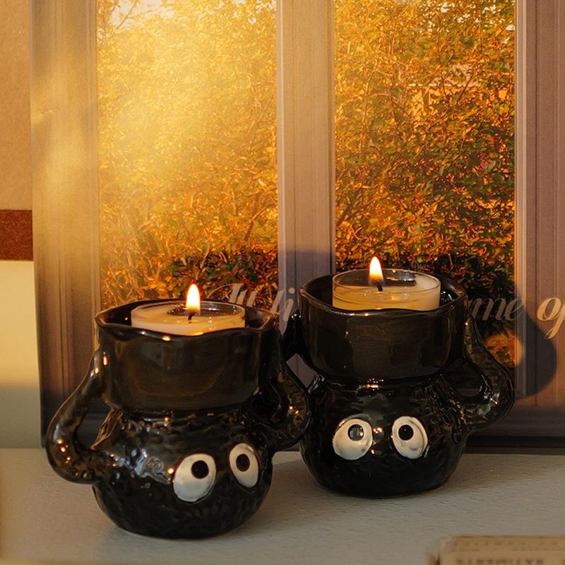 Halloween Candle Holder Desk Accessorie Halloween Decoration Ghost Candlestick Ornament Office Accessorie Home Decor