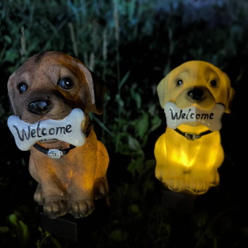Solar floor plug resin lawn light Atmospheric decorative floor plug light New puppy lawn light Garden courtyard