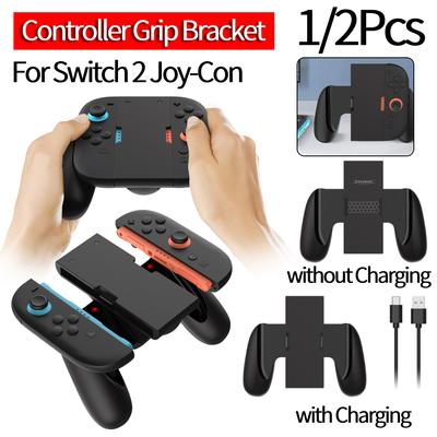 1/2Pcs For Nintendo for Switch 2 Joy-Con Gamepad Support Bracket Charging Grip ABS Gamepads Grip Handle Holder Game Accessories