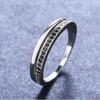 New Unique Black Cubic Zirconia Hollow Out Ring for Women Fashion Female Modern Wedding Jewelry Rings