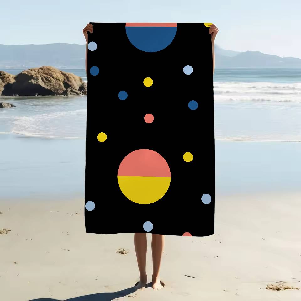 

Simple Cartoon Print Pattern Microfiber Blanket Quick Drying Beach Towels Oversized Printing Super Absorbent Pool Towel Blanket W30*H60(CM)