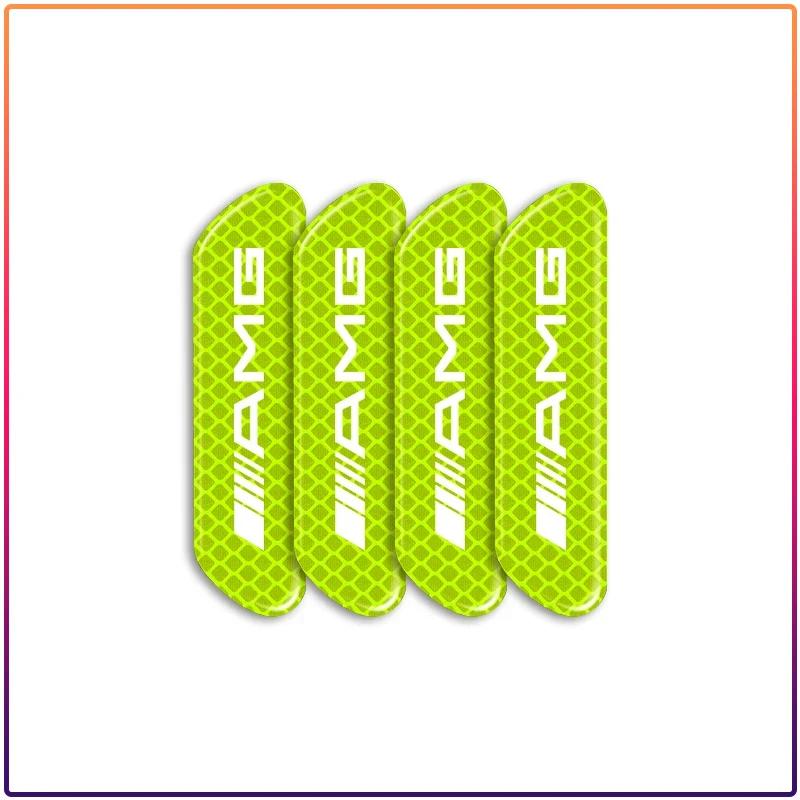 JCG1 4pcs Car Reflective Strips Warning Stickers Badge Car Caps For Mercedes-Benz C450 C180 C200 C220 C250 C300 C400 W205 S20