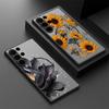 Black Lotus Sunflower Pattern Case For Samsung Galxy S26 Ultra S25 Edge S24 S23 S22 Plus S21 FE Magnetic Thin Ring Matte Cover