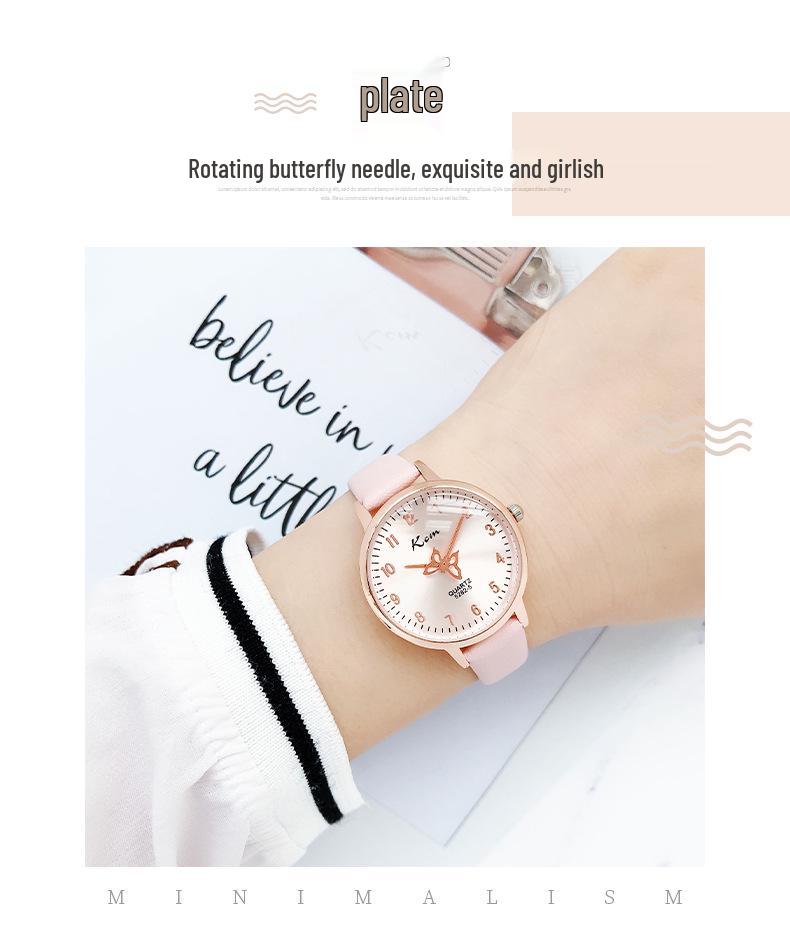 Women's Butterfly Dial Waterproof Watch - Trendy, Simple Design for Students