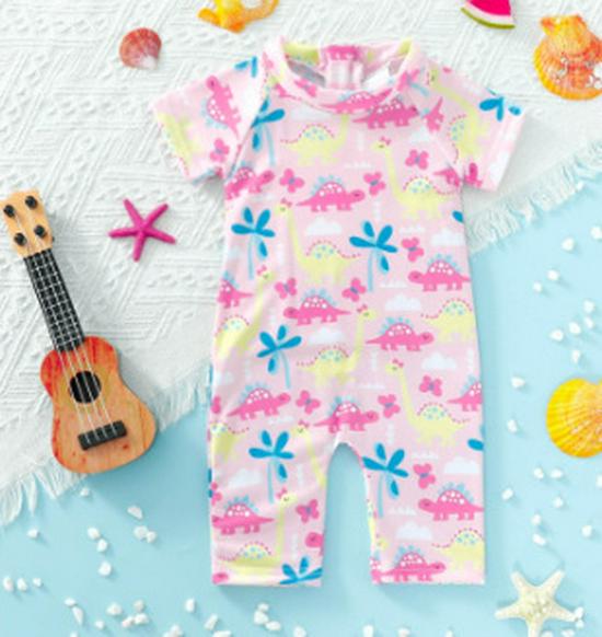 Baby Penguin Long Sleeve Swimsuit for Toddlers 0-2Y - Cute Animal Print with Zipper 6-9 months розовый