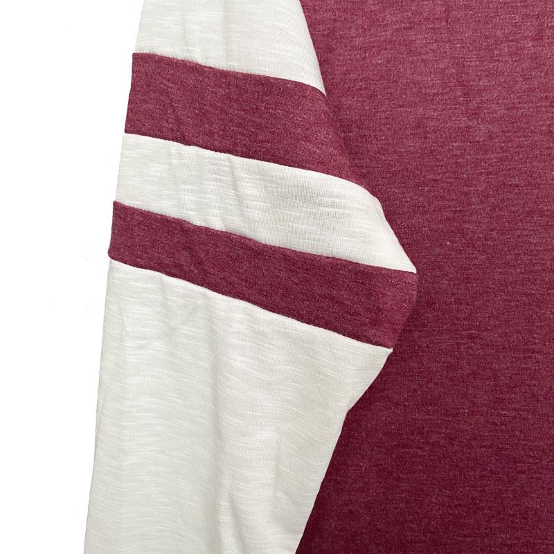 Multicolor Stripe Patchwork Long Sleeve Round Neck T-Shirt