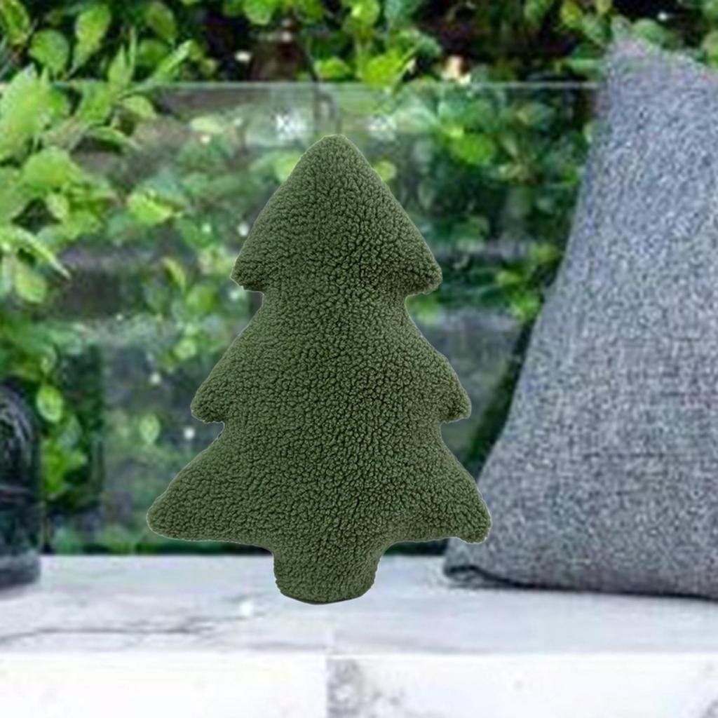 Christmas Tree Pillow ,Decorative Throw Green Cushion Soft Plush Cute Xmas for Nursery