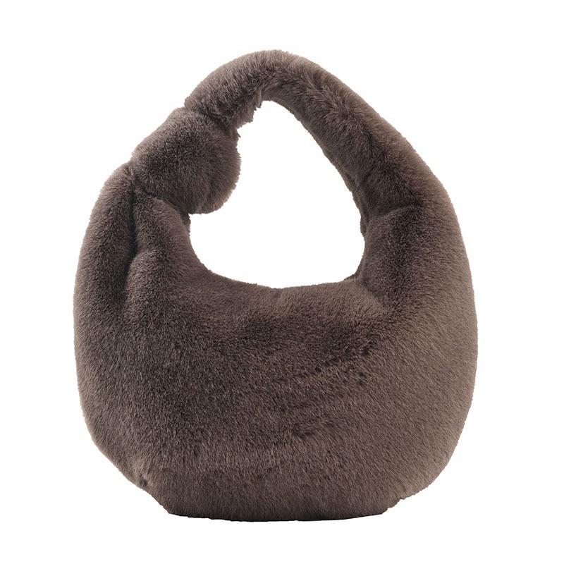 Hand-held Crescent Bag Women In New Fashionable Simple Hand-carried Women's With Texture Large Capacity One-shoulder Fur