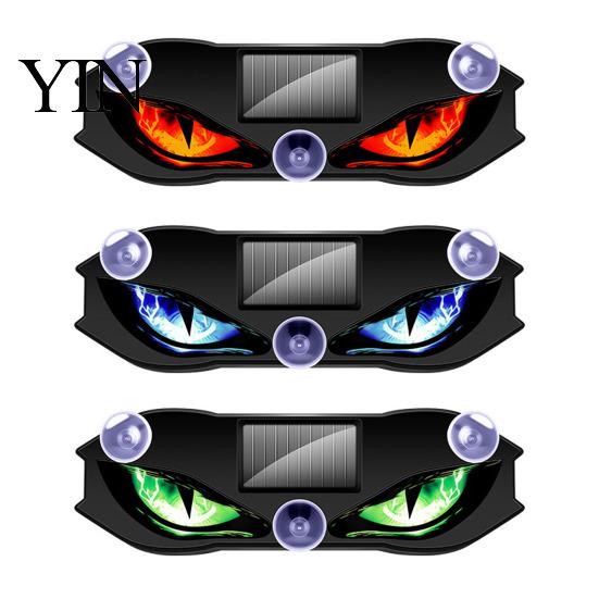 Universal Car Lighting Kit Solar Devil Eyes Light for Windshield, Window Warning Sign with Three Smart Modes, Atmosphere LED Digital Panel,