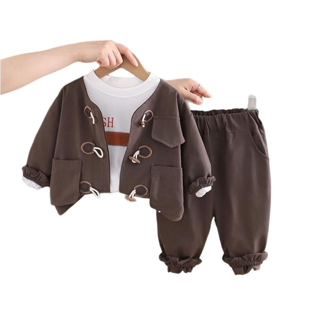 Dětská ležérní souprava s dlouhým rukávem, pohodlné každodenní oblečení