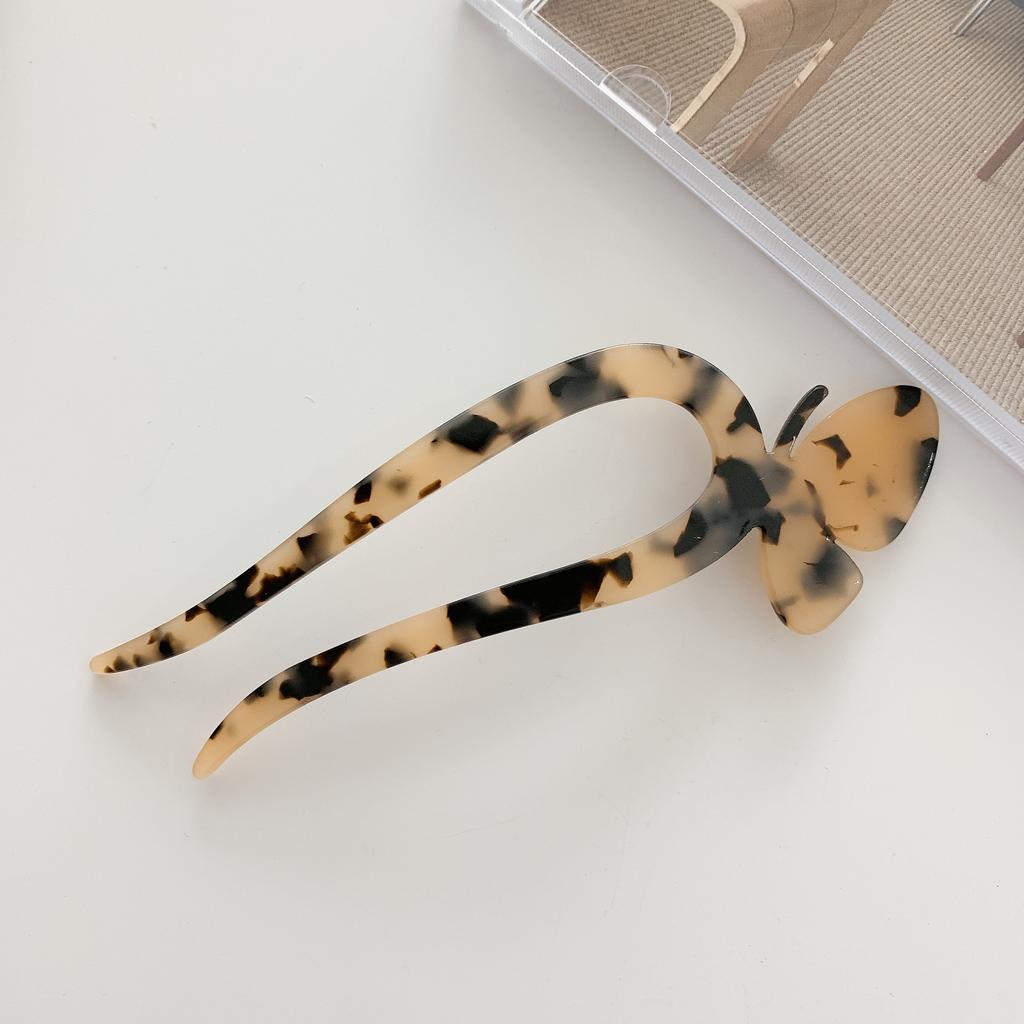 Mode Acetat Haarstäbe für Frauen Schmetterling Haarspangen Nadeln Minimalistisch Bunt U-Form Mädchen Haarnadeln Haarknotenmacher Kopfschmuck