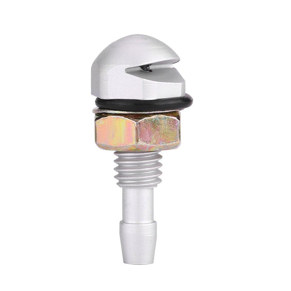 Qiilu Windshield Washer Nozzle Window Wiper Nozzles Aluminum Alloy 2pcs (Silver)