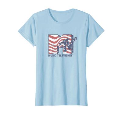 MTV Music Television Amerikaanse Vlag MTV Logo T-shirt