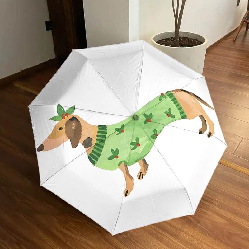 

1pc Christmas sweater Dachshund Automatic Open/Close Umbrella, Formal Events - Ideal Gift for Family or Friends, Outdoor Accessory yy251211187
